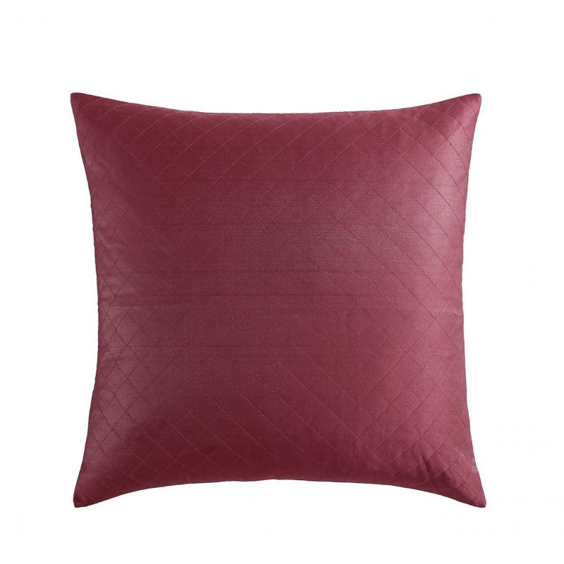 Platinum Lisbon Cabernet Yarn Dyed Crinkle Jacquard European Pillowcase | 65x65cm | Cabernet
